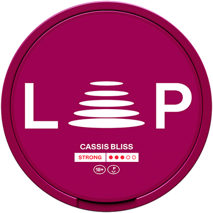 a purple nicotine pouche of LOOP in flavour cassis bliss with a strong strength 