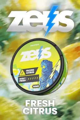 ZEUS Fresh Citrus product packaging with lemon background